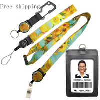 USA Phone Neck Cute Camo Abnehmbare einziehbare Breakaway Car Wallet Card Kurzes Schlüsselbund-Lanyard mit ID-Abzeichen Halter Schnur