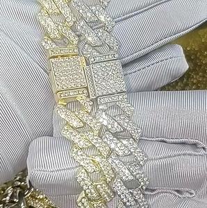 Kalung Rantai Cuban Berlian Penuh untuk Pria, Bahan Ramah Lingkungan, Gaya Hip-Hop, Laris Manis - Product Image 1