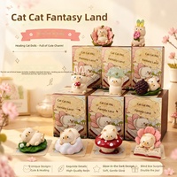 Figurine en résine mignonne Kawaii Chat Forêt Fantastique Boîte Mystère Décoration de Bureau Miniature à Collectionner Unisexe