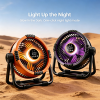 Nouveau ventilateur de camping portable rechargeable avec longue autonomie, écran LED et design pliable
