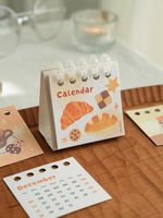 Kalender Mini Desktop 2027, Kartun Sederhana, Penjadwal Harian, Perencana Meja, Agenda Tahunan, Organizer, Hadiah Meja, Kalender Mini