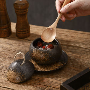 Marmite à soupe de style japonais marmite à ragoût en céramique avec couvercle ensemble d'assiettes bol à soupe au riz domestique - Product Image 3