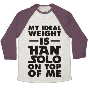 Ma taille idéale est celle de Han Solo sur mon dos, t-shirt de baseball unisexe en tissu mélangé - Product Image 3