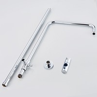 Matériau en acier inoxydable chromé 7 formes réglable fixe barre coulissante de douche bras de montage mural support de douche support tige de levage