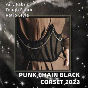 <span class=keywords><strong>Goth</strong></span> taille haute Corsets Punk chaîne noir Corset Vintage maille transparent taille Shaper Cummerbunds respirant Harajuku <span class=keywords><strong>Mall</strong></span> - Product Image 2