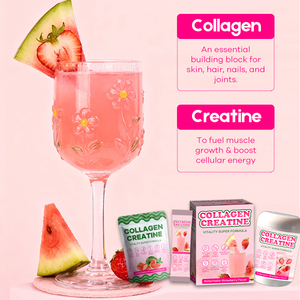 Polvo de Monohidrato de Creatina OEM con colágeno y electrolito, creatina de fresa y sandía para mujeres, polvo de colágeno de creatina - Product Image 4
