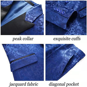 Bán Buôn Tùy Chỉnh Made Màu Xanh Thương Hiệu Tốt Nhất Đám Cưới Người Đàn Ông Của Phù Hợp Với <span class=keywords><strong>3</strong></span> Mảnh Người Đàn Ông Của Phù Hợp Với & <span class=keywords><strong>Blazer</strong></span> - Product Image 2