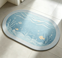 Tapis de sol en terre de diatomées - Tapis absorbant l'eau pour la porte de la salle de bain, facile à nettoyer, tapis de sol pour la maison