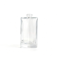 Flacon de parfum en verre pyramidal triangulaire avec vaporisateur et bouchon, flacon diffuseur de roseaux transparent rechargeable