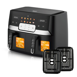 Friteuse à air à double compartiment avec grande capacité et double panier multifonctionnel, écran tactile intelligent - Product Image 1