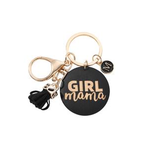 Porte-clés rond en bois avec inscription personnalisée MAMA, design à pompon court, cadeau pour la fête des mères, fabriqué en cuir PU, vente chaude - Product Image 6