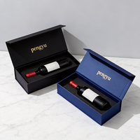 Boîte cadeau en carton magnétique pliable haut de gamme de type livre pour bouteille de vodka ou de vin, avec impression personnalisée pour le whisky