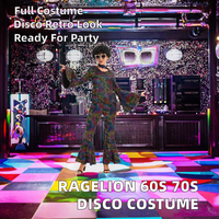 Costume de disco Ragelion pour femmes, années 60 et 70, kit de fête d'Halloween avec haut, pantalon et accessoires, matière polyester, taille adulte