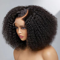 Perruques brésiliennes en cheveux naturels, coupe bob, ondulations profondes, avec dentelle frontale HD invisible, 100% cheveux humains, sans colle, densité 200