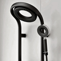 Mélangeur numérique noir de luxe unique ensemble de robinet de douche pluie ciel étoilé froid et chaud système de douche électrique thermostatique