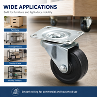 Roue pivotante en caoutchouc de taille standard avec support de plaque pour la production en série de meubles