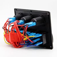 Panneau d'interrupteur à bascule étanche pour bateau marin 6 gangs avec prise USB double 4.2A allume-cigare pour voiture Rv véhicules camion