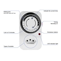 Temporizador Mecánico de Cocina de Plástico de 15 Minutos, Interruptor de Retardo de Tiempo de 220v, Enchufe Temporizador Eléctrico