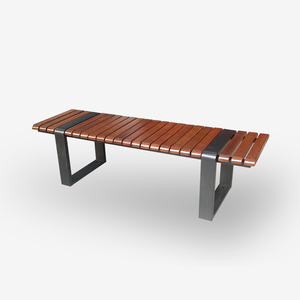 Banco de Madeira Moderno para Exterior - Banco Durável, Ecológico e Resistente à Água para Jardim, Parque e Espaços Públicos - Cadeira de Descanso Sem Encosto - Product Image 1