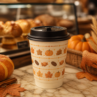 Gobelet en papier à double paroi pour Halloween, logo personnalisé imprimé, motif citrouille, isolé, résistant à la chaleur, kraft de qualité supérieure, fournitures pour café