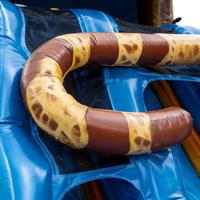 Toboggan aquatique gonflable en PVC sur le thème du crocodile tropical, respectueux de l'environnement, équipement de jeu d'aventure pour enfants, aventure en forêt, usage commercial