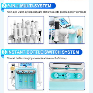 เครื่องผลิต9ใน1เครื่องไฮโดรเดอร์มาเบรชันด้วยไฮโดรเจนเปอร์ออกไซด์ทำความสะอาดล้ำลึกฟองอากาศเล็กเครื่องทรีตเมนต์ผิวหน้าแบบไฮโดรเดอร์มาเบรชัน - Product Image 4