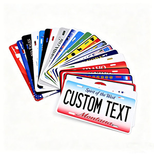 Placa de <span class=keywords><strong>Matrícula</strong></span> Personalizada Estilo Estadounidense, Placa de Aluminio con Texto Personalizado para Decoración/Exhibición/Colección de Autos, en Oferta - Product Image 1