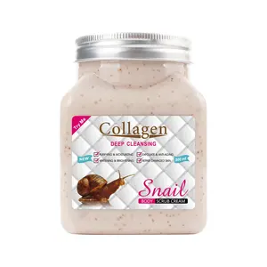 Sıcak satış 500ml kollajen salyangoz vücut fırçalayın soyma ölü cilt beyazlatıcı Peeling krem