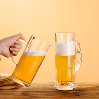 Grande capacité 600ml tasse à bière en verre transparent résistant à la chaleur thé Barbecue tasse à vin tasse à bière pression avec poignée usage domestique