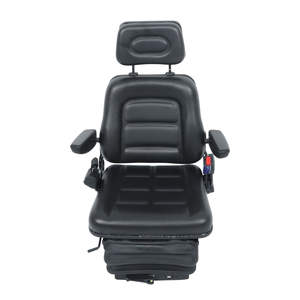 Siège de chariot élévateur HongWang avec revêtement en PVC et appui-tête, accoudoirs et amortisseurs personnalisables - Product Image 1