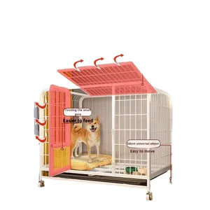 Cage pour <span class=keywords><strong>chien</strong></span> d'intérieur de taille moyenne avec fermeture à bouton Toilette à motif solide Chenil intégré pour petits chiens comme Shiba Inu et <span class=keywords><strong>Corgi</strong></span> - Product Image 5