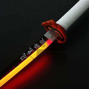 Katana <span class=keywords><strong>Ninja</strong></span> <span class=keywords><strong>Arme</strong></span> <span class=keywords><strong>Japonaise</strong></span> de 72cm pour Enfants, Épées Jouet Anime Cosplay Rengoku Kyoujurou, Épées en Bois avec Lumière - Product Image 4