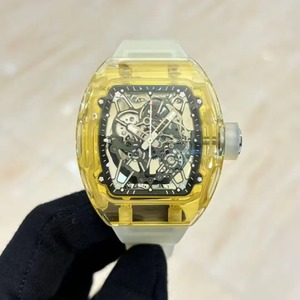 Nouvelle montre automatique mécanique squelettée à tourbillon pour homme, 42 mm, avec cristal saphir jaune, bracelet en caoutchouc 20 mm, qualité supérieure, best-seller (26e modèle) - Product Image 1