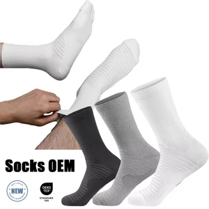 Chaussettes de sport personnalisées, chaussettes de compression, chaussettes de course athlétiques pour hommes, en coton, élasthanne et polyester, chaussettes en gros - Product Image 1