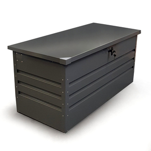 Caseta de Almacenamiento Exterior Pequeña de Hierro Forjado Personalizada, Caja Metálica para Patio con Sistema de Cierre para Ropa y Cojines - Product Image 4