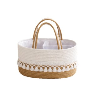 Panier de rangement en corde de coton tressée, grand format, pour organiser les couches de bébé de 0 à 12 mois - Product Image 5