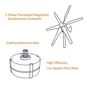<span class=keywords><strong>Alternador</strong></span> de Imán Permanente Trifásico Sin Engranajes de 100w 12v 24v para Turbina Eólica y Generador de Agua - Product Image 4