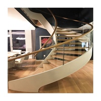 Escalier intérieur de haute qualité, escalier à poutre réglable, main courante en verre