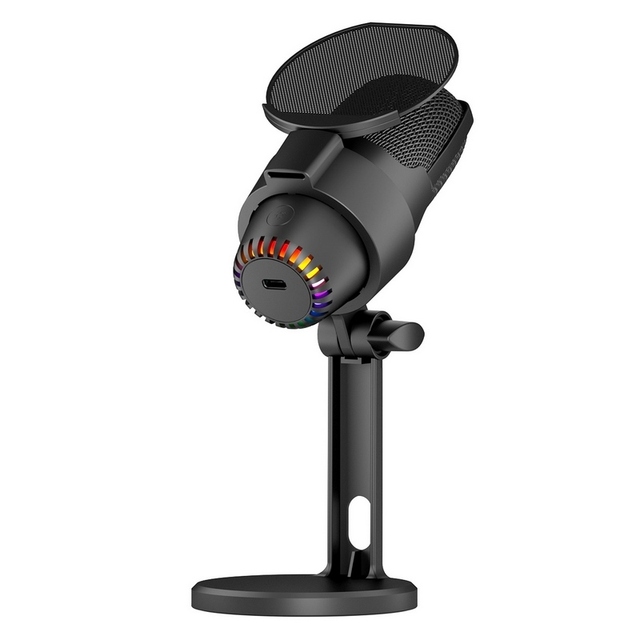 USB RGB Microphone Computer Mic Kit with Tripod Noise Reduction Plug & Play One Key to Mute