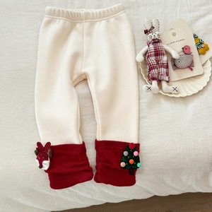 Christmas Baby Girls Hooded Sweatshirt Set Thick Fleece Lined Winter Outfit Red Santa Design With Matching Leg Warmers - Product Image 4
