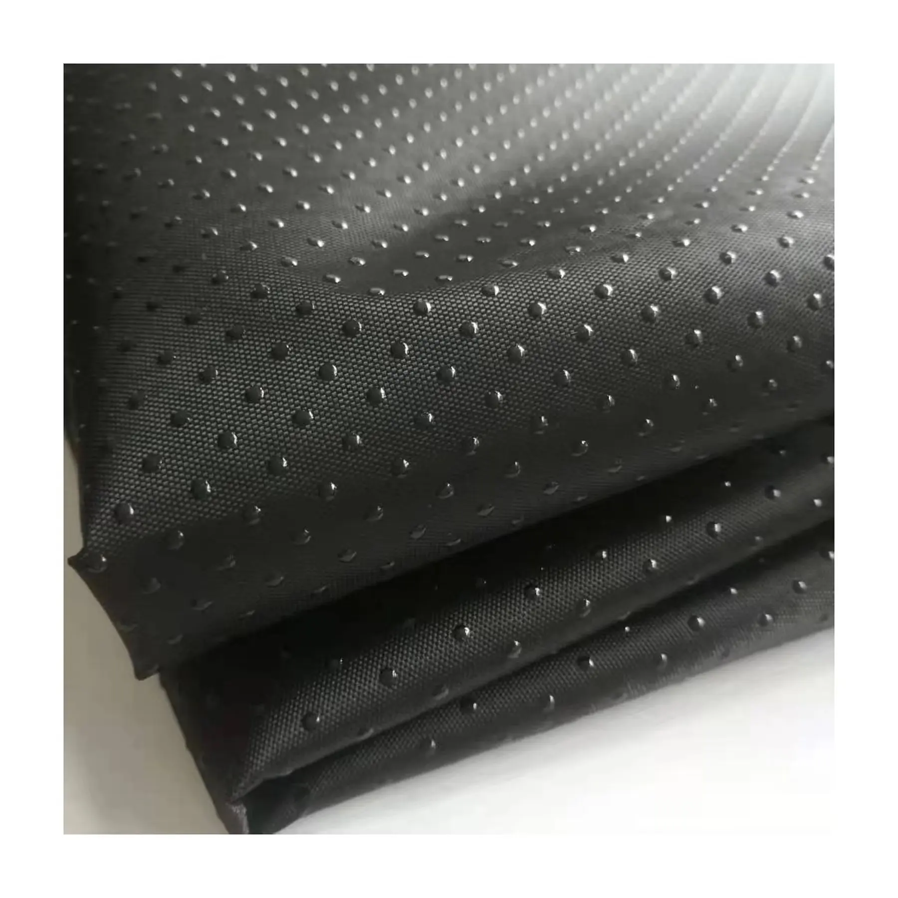 600d Polyester Oxford PVC Coated Fabric Anti Slip Silicon Dot Stretch Gabardine Non Slip Backing Fabrics