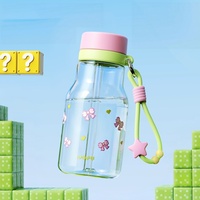 Nouvelle tasse à paille en plastique, bouteille mignonne et élégante pour filles et enfants, tasse portable résistante à la chaleur pour étudiants, vaisselle d'été