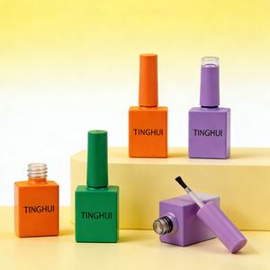 OEM/ODM Custom Macaron Color Gel Polish Bottle 10 ml Empty Nail Polish Bottle with Btush Square Glass Bottles for Nail Polish - Product Image 4