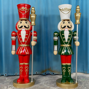 Figurines de Noël en fibre de verre de grande taille pour usage commercial, décorations de Noël d'extérieur, grands ornements de Noël, <span class=keywords><strong>casse</strong></span>-noisettes - Product Image 1