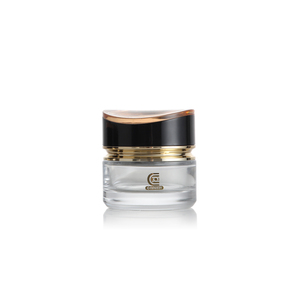 Rỗng 50Ml 60Ml Dày Tường Hình Tròn Rõ Ràng Lọ Thủy Tinh Với Vít Màu Đen Cap Và Vàng Cổ Áo - Product Image 4