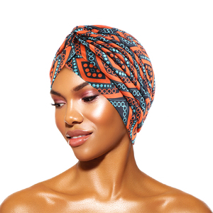 Phong cách dân tộc in hoa mùa xuân đầu quấn khăn trùm đầu Phụ Nữ Hoa Twisty CHEMO cap Twist Turban - Product Image 1