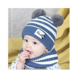 Conjunto de bufanda de gorro para bebé, conjunto de gorro de invierno y calentador de <span class=keywords><strong>cuello</strong></span> para niñas y niños pequeños, gorros de invierno cálidos con forro polar - Product Image 1