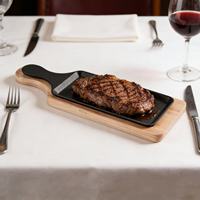 Poêle à frire rectangulaire en fonte à poignée unique, motif uni, pour steak, barbecue, usage commercial