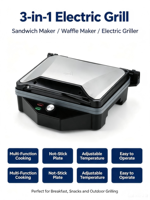 Machine de cuisine multifonctionnelle pour la maison, fonction de réglage de la température, appareil à sandwichs, gaufrier, gril électrique