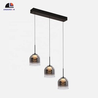 Luminaire suspendu moderne en verre linéaire LED pour salle à manger, plafond, chevet, cuisine, chambre à coucher, style nordique, luxe